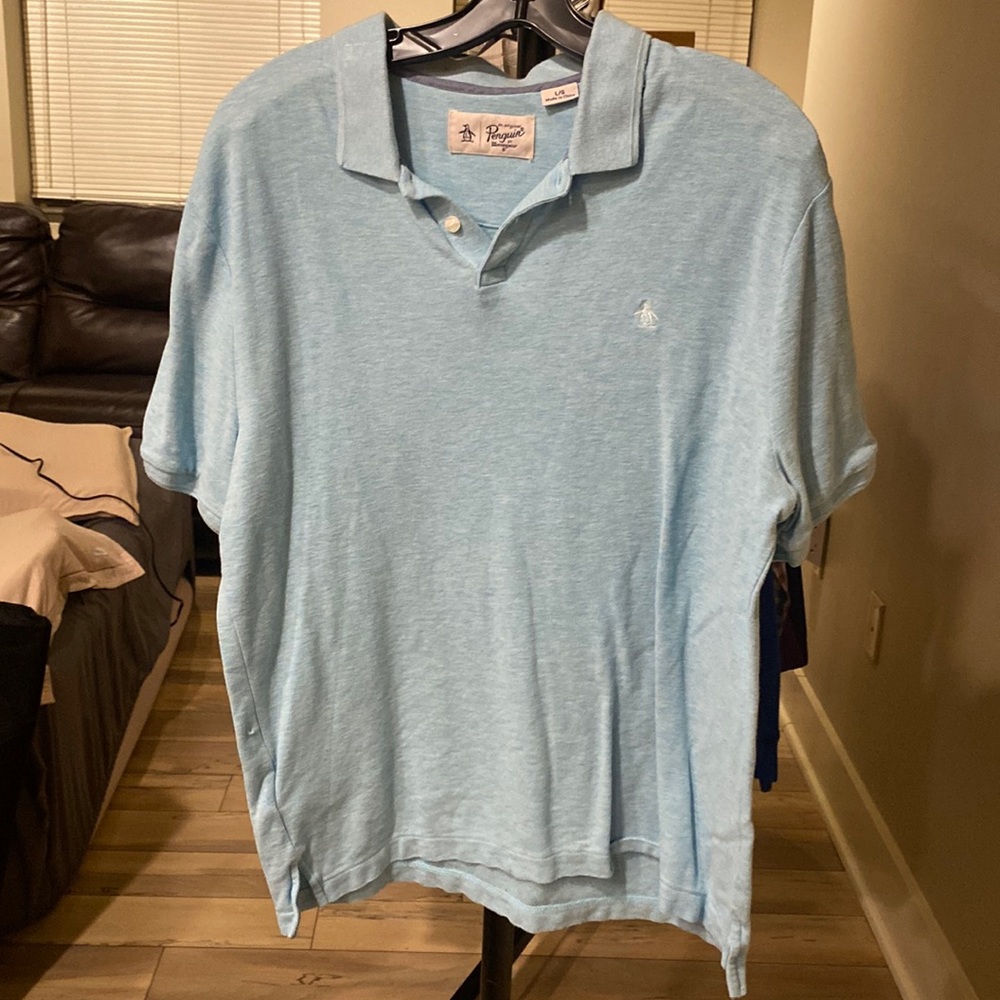 Men’s Original Penguin Polo / Size L / Light Blue
